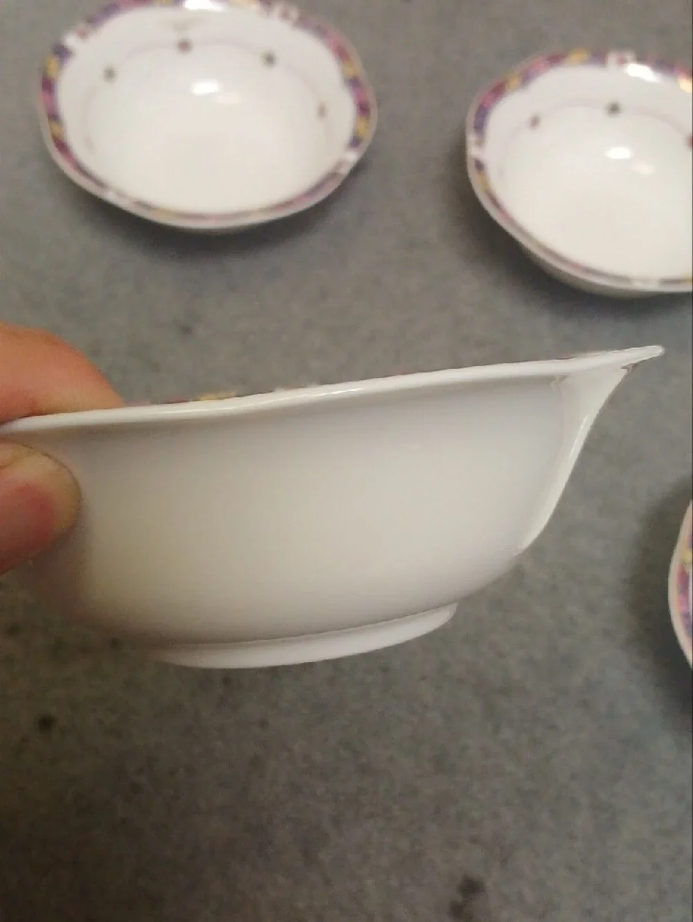 Villa D'este White and Purple Decorative Bowls - Set of 5